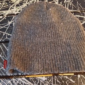 Supreme grey ribbed knit wool winter hat